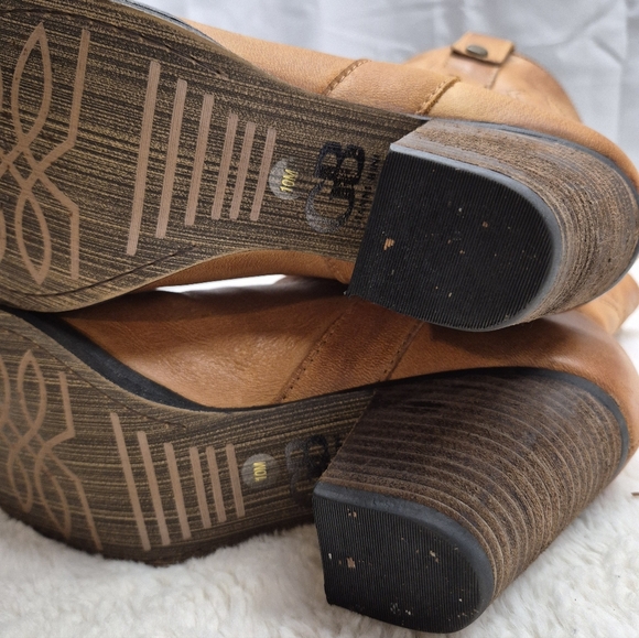 Gianni Bini Western Boots Camel Brown Leather Size 10 (Small/Narrow 9.5) READ - Picture 11 of 13